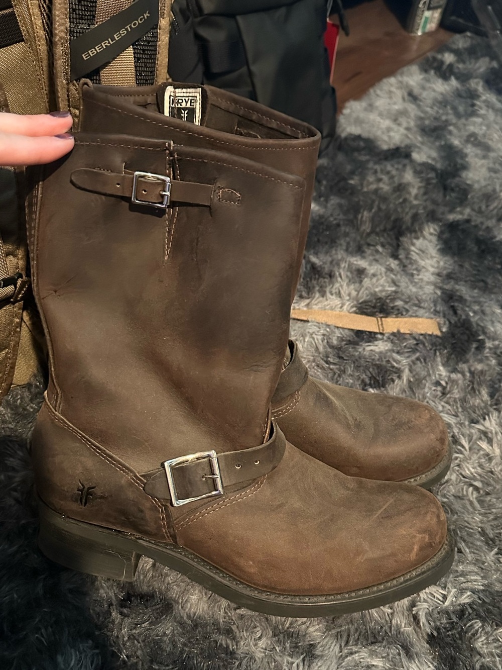Frye Mens engineer 12r in chocolate brown mens 10.5 - Picture 9 of 10